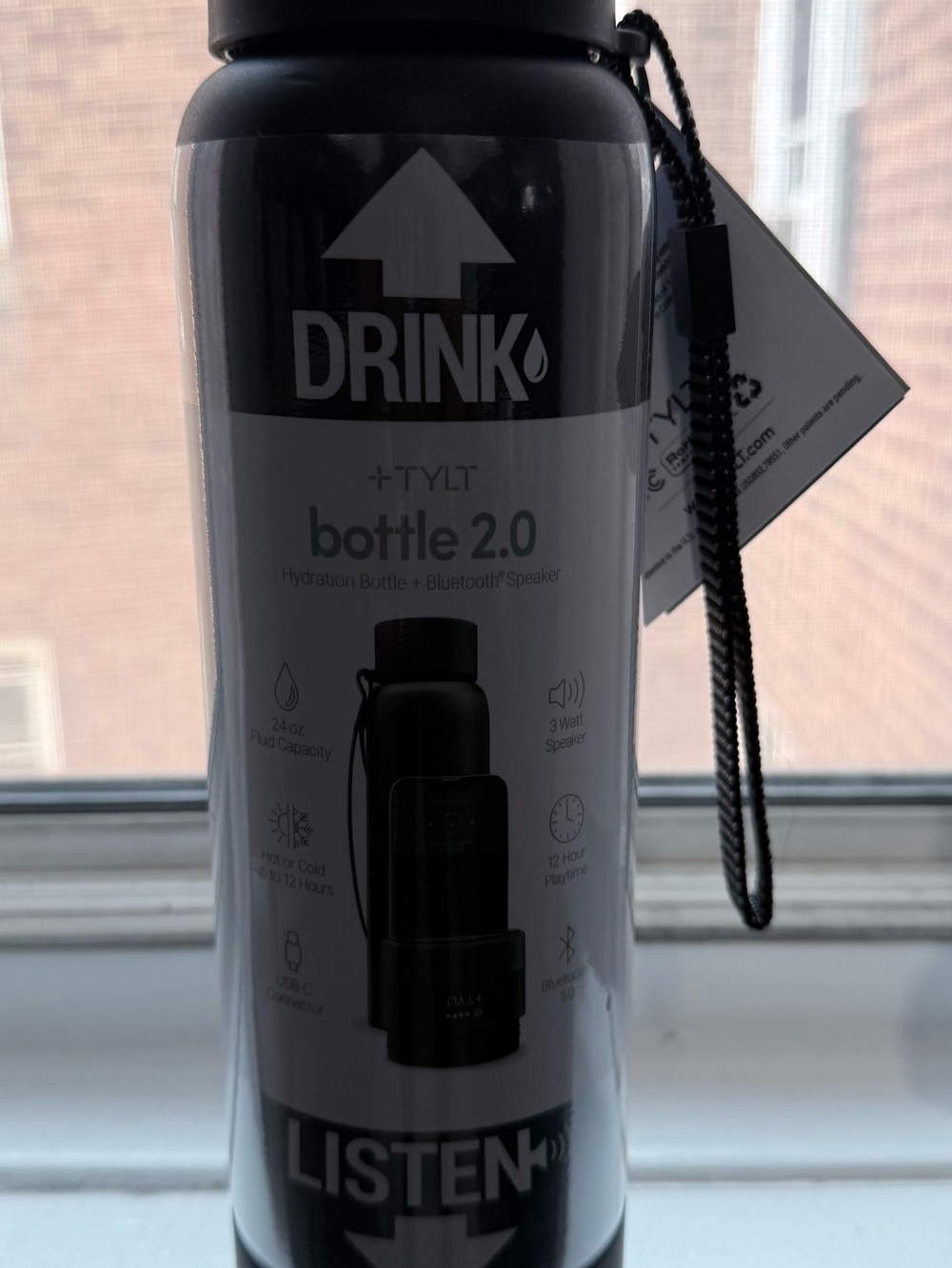Bottle 2.0 Bluetooth Hydration Bottle - Black